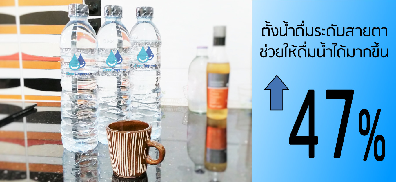 ตั้งน้ำดื่มระดับสายตา ช่วยให้ดื่มน้ำได้มากขึ้น 47%